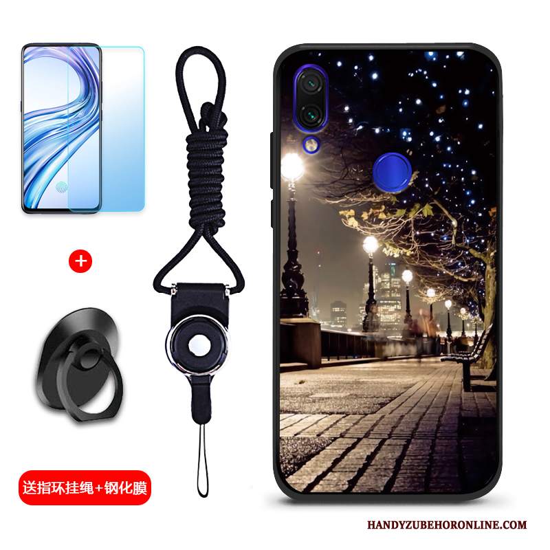 Custodia Redmi Note 7 Creativo Anti-caduta Macchiati, Cover Redmi Note 7 Silicone Piccola Rosso