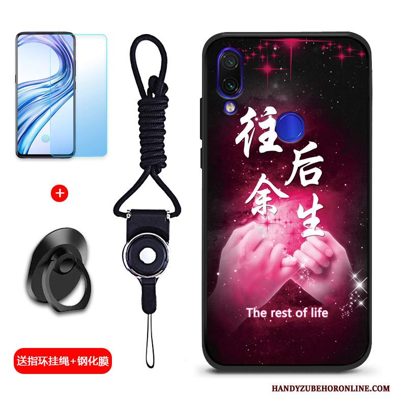 Custodia Redmi Note 7 Creativo Anti-caduta Macchiati, Cover Redmi Note 7 Silicone Piccola Rosso
