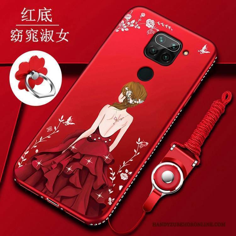 Custodia Redmi Note 9 Silicone Ring Tendenza, Cover Redmi Note 9 Protezione Telefono Net Red