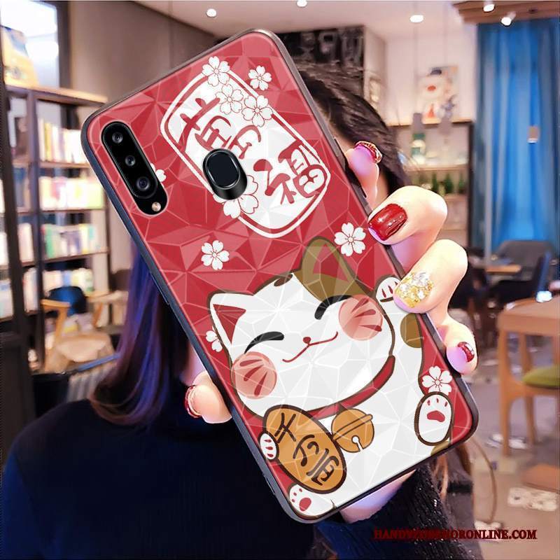 Custodia Samsung Galaxy A20s Modello Ricchezza, Cover Samsung Galaxy A20s Gattino Forma Del Diamante