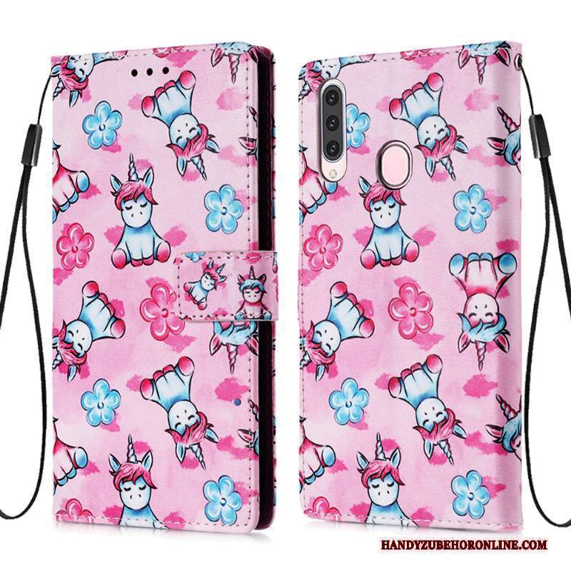Custodia Samsung Galaxy A20s Pelle Carta Morbido, Cover Samsung Galaxy A20s Folio Blu Di Personalità