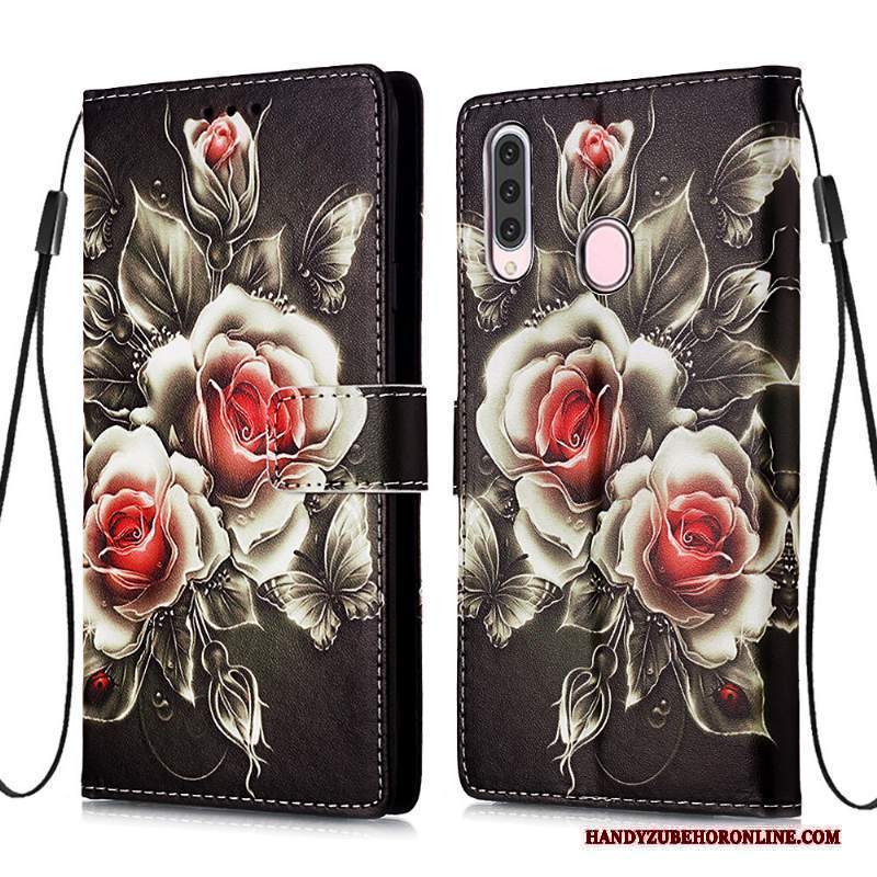 Custodia Samsung Galaxy A20s Pelle Carta Morbido, Cover Samsung Galaxy A20s Folio Blu Di Personalità