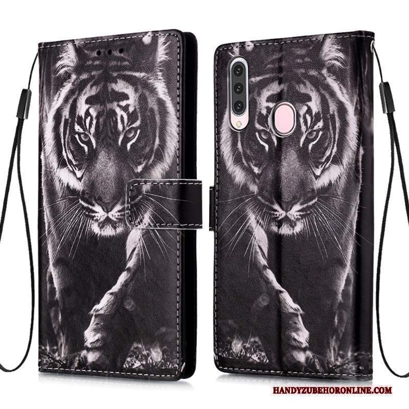 Custodia Samsung Galaxy A20s Pelle Carta Morbido, Cover Samsung Galaxy A20s Folio Blu Di Personalità