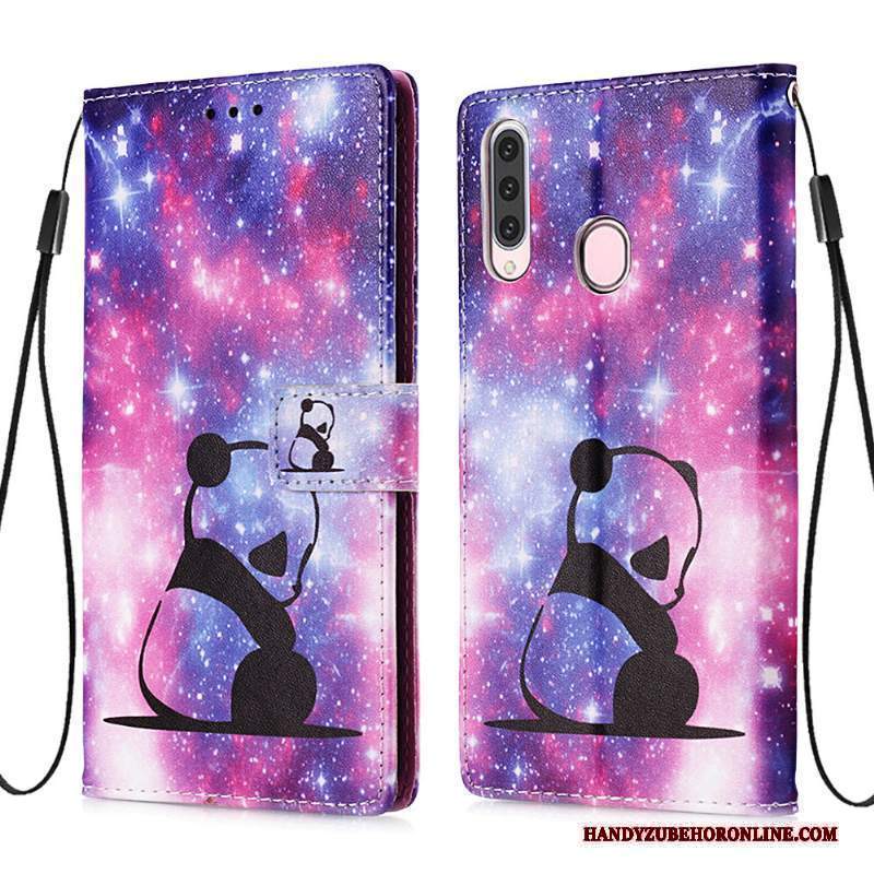 Custodia Samsung Galaxy A20s Pelle Carta Morbido, Cover Samsung Galaxy A20s Folio Blu Di Personalità
