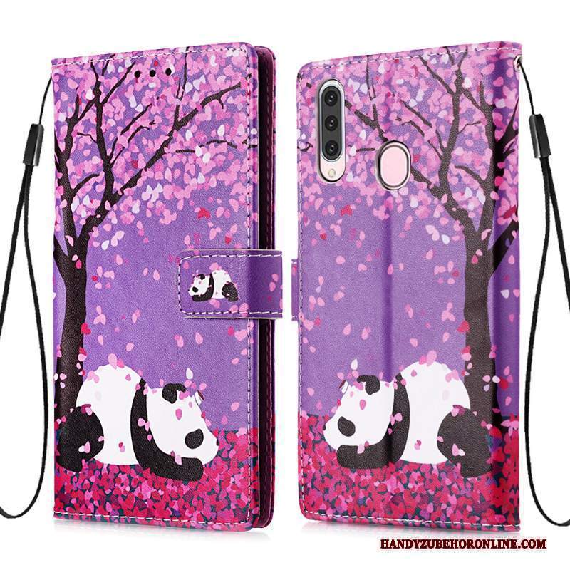 Custodia Samsung Galaxy A20s Pelle Carta Morbido, Cover Samsung Galaxy A20s Folio Blu Di Personalità