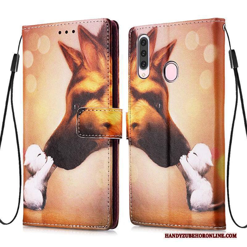 Custodia Samsung Galaxy A20s Pelle Carta Morbido, Cover Samsung Galaxy A20s Folio Blu Di Personalità