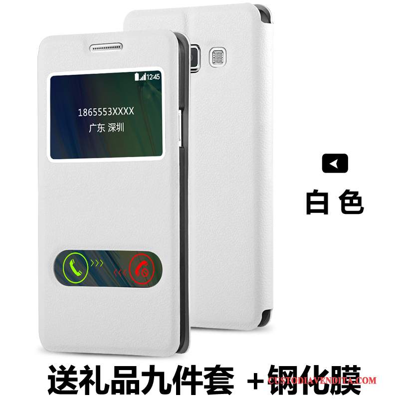 Custodia Samsung Galaxy A3 2015 Folio Nuovo Oro, Cover Samsung Galaxy A3 2015 Pelle Telefono