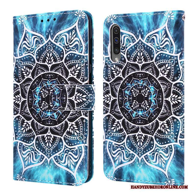 Custodia Samsung Galaxy A30s Pelle Morbido Di Personalità, Cover Samsung Galaxy A30s Folio Carta Nero