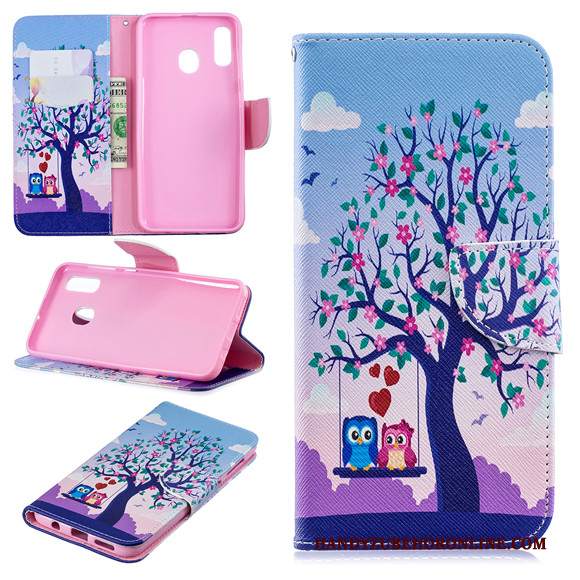 Custodia Samsung Galaxy A40 Folio Nerotelefono, Cover Samsung Galaxy A40 Pelle Anti-caduta
