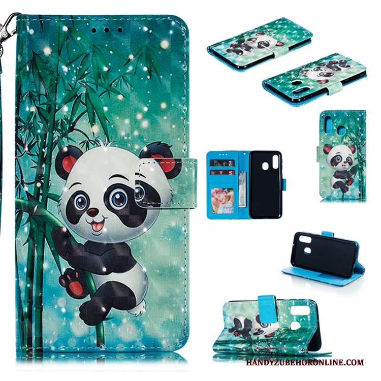 Custodia Samsung Galaxy A40 Folio Tutto Incluso Anti-caduta, Cover Samsung Galaxy A40 Pelle Biancotelefono