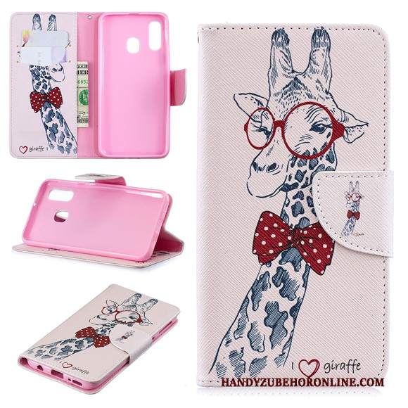 Custodia Samsung Galaxy A40 Pelle Anti-caduta Bianco, Cover Samsung Galaxy A40 Cartone Animato Tendenzatelefono