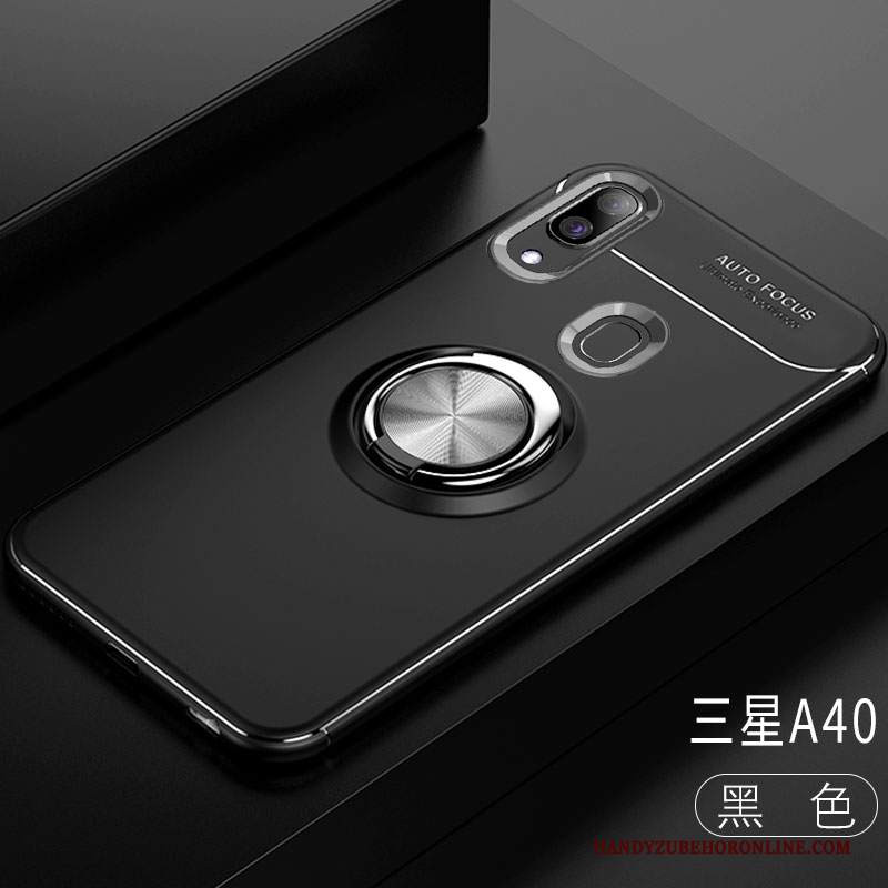 Custodia Samsung Galaxy A40 Silicone Nero Tutto Incluso, Cover Samsung Galaxy A40 Creativo Supporto Macchiati