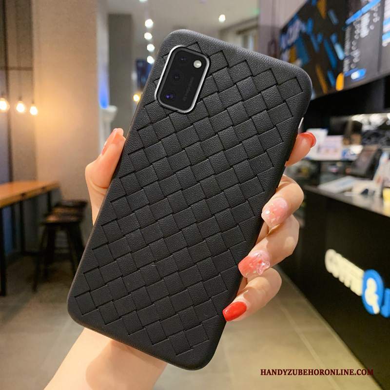 Custodia Samsung Galaxy A41 Moda Nerotelefono, Cover Samsung Galaxy A41 Protezione Pellicola Protettiva Monocromatico
