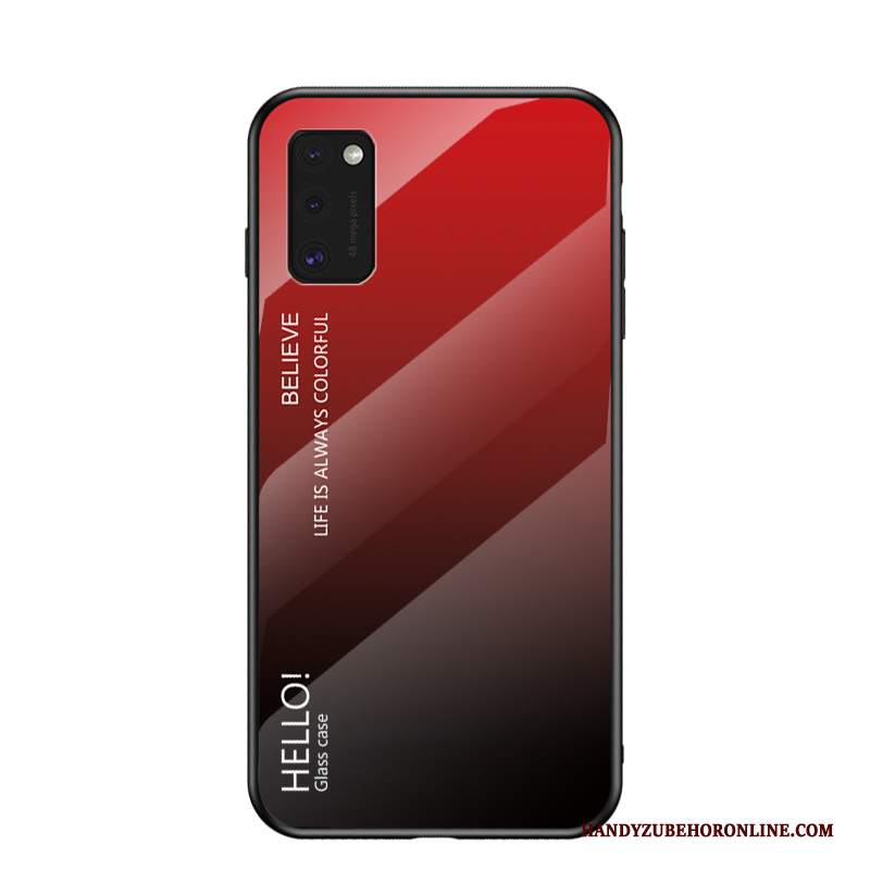 Custodia Samsung Galaxy A41 Moda Net Red Vetro, Cover Samsung Galaxy A41 Colore Nuovo Porpora