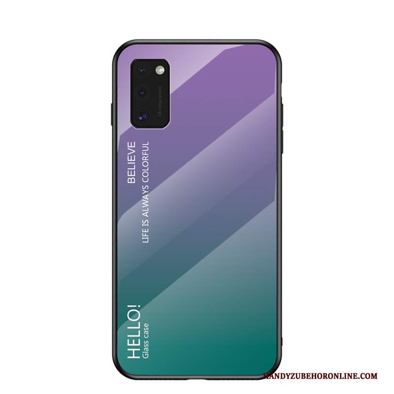 Custodia Samsung Galaxy A41 Moda Net Red Vetro, Cover Samsung Galaxy A41 Colore Nuovo Porpora
