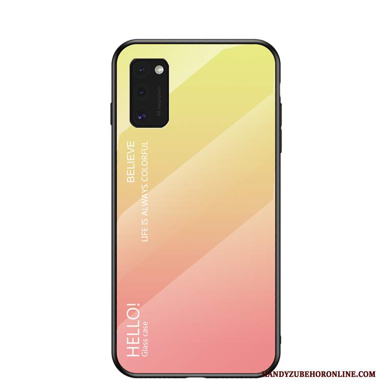 Custodia Samsung Galaxy A41 Moda Net Red Vetro, Cover Samsung Galaxy A41 Colore Nuovo Porpora