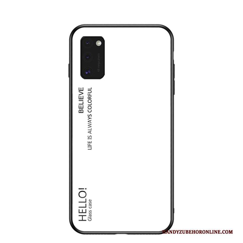 Custodia Samsung Galaxy A41 Moda Net Red Vetro, Cover Samsung Galaxy A41 Colore Nuovo Porpora