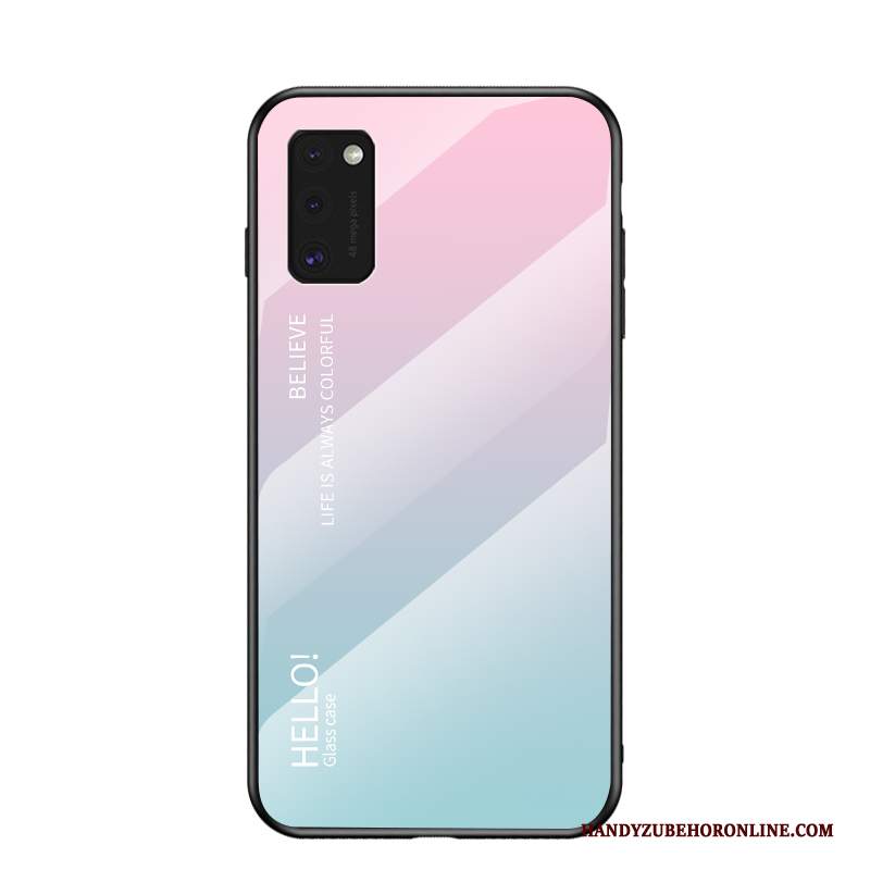 Custodia Samsung Galaxy A41 Moda Net Red Vetro, Cover Samsung Galaxy A41 Colore Nuovo Porpora