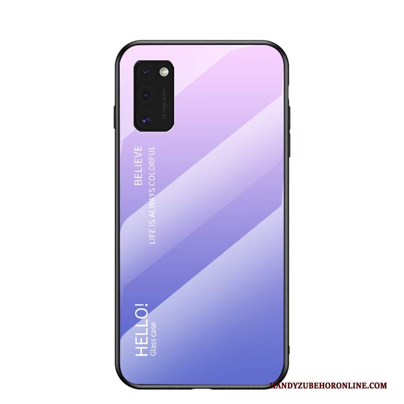 Custodia Samsung Galaxy A41 Moda Net Red Vetro, Cover Samsung Galaxy A41 Colore Nuovo Porpora
