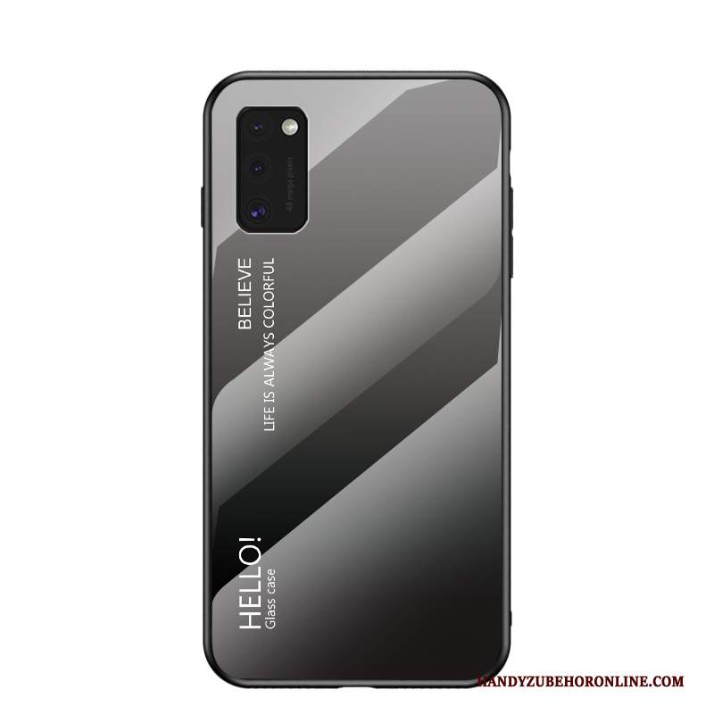 Custodia Samsung Galaxy A41 Moda Net Red Vetro, Cover Samsung Galaxy A41 Colore Nuovo Porpora