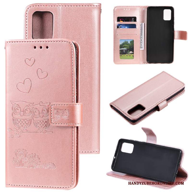 Custodia Samsung Galaxy A41 Pelle Telefono Carta, Cover Samsung Galaxy A41 Protezione Oro Tutto Incluso
