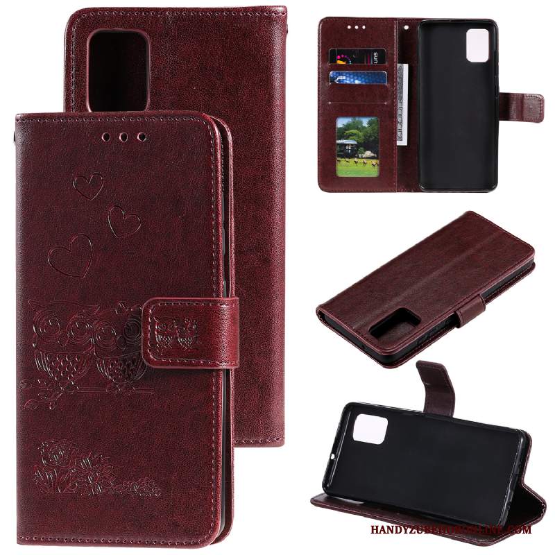 Custodia Samsung Galaxy A41 Pelle Telefono Carta, Cover Samsung Galaxy A41 Protezione Oro Tutto Incluso