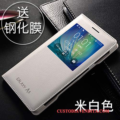 Custodia Samsung Galaxy A5 2015 Pelle Rossotelefono, Cover Samsung Galaxy A5 2015 Folio