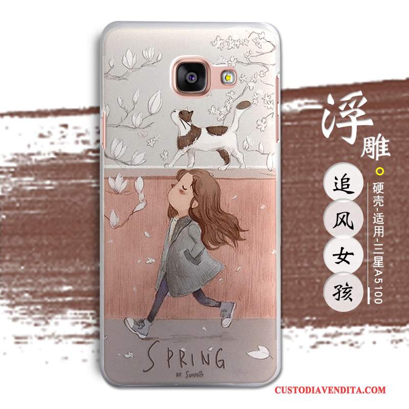 Custodia Samsung Galaxy A5 2016 Goffratura Rosatelefono, Cover Samsung Galaxy A5 2016 Protezione