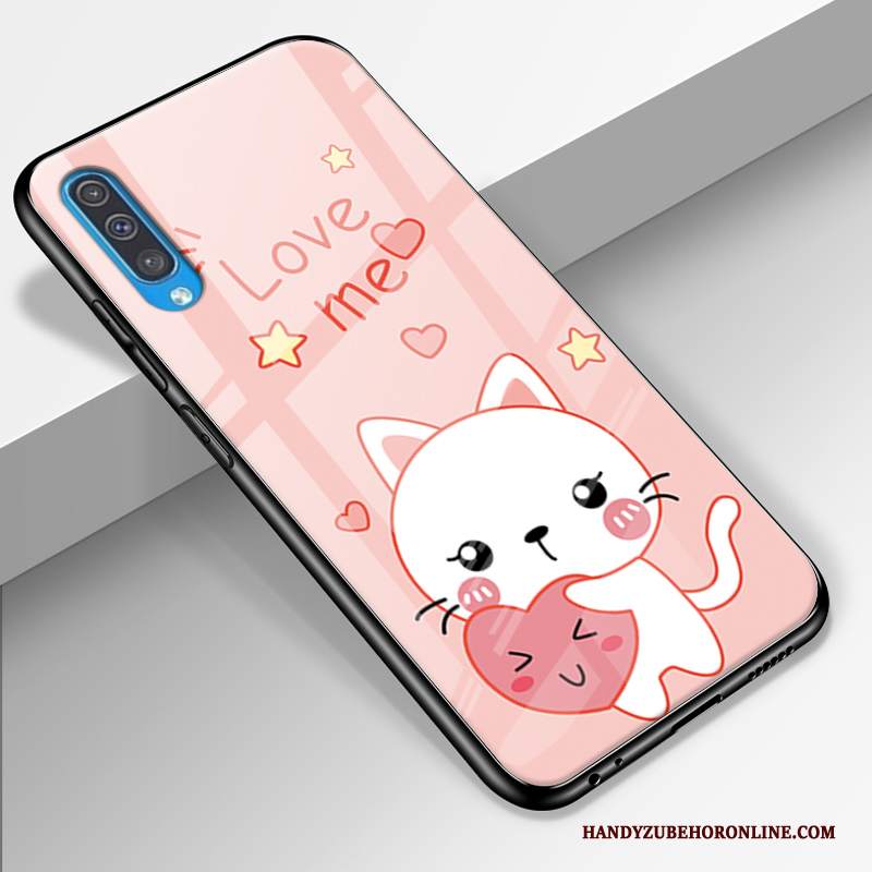 Custodia Samsung Galaxy A50 Cartone Animato Telefono Bello, Cover Samsung Galaxy A50 Silicone Giallo Vetro