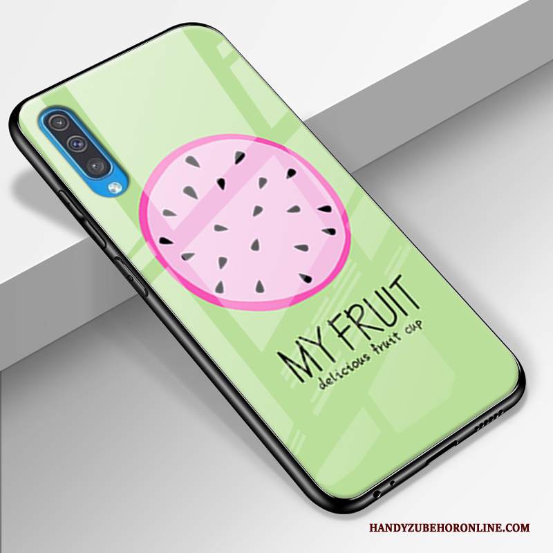 Custodia Samsung Galaxy A50 Cartone Animato Telefono Bello, Cover Samsung Galaxy A50 Silicone Giallo Vetro