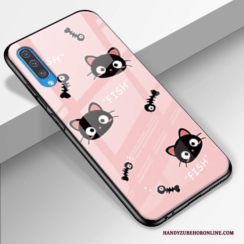 Custodia Samsung Galaxy A50 Cartone Animato Telefono Bello, Cover Samsung Galaxy A50 Silicone Giallo Vetro