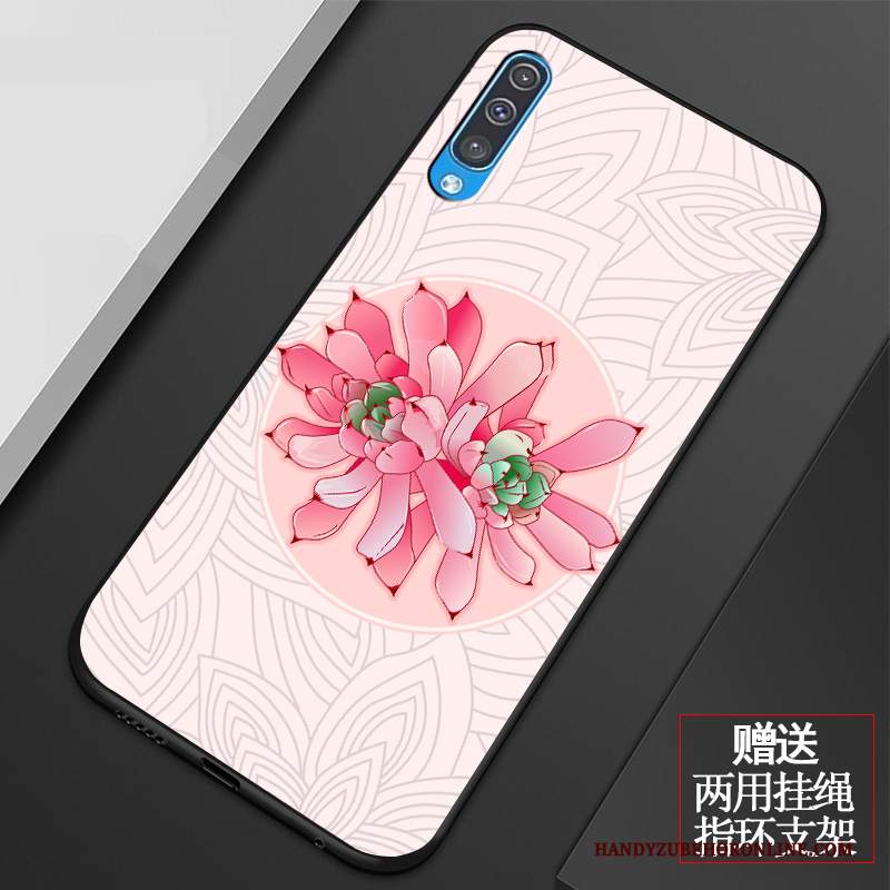 Custodia Samsung Galaxy A50 Vintage Fiori Arte, Cover Samsung Galaxy A50 Silicone Telefono Piccola
