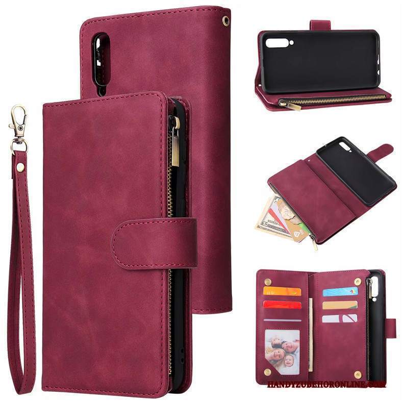 Custodia Samsung Galaxy A50s Portafoglio Telefono Blu, Cover Samsung Galaxy A50s Pelle Anti-caduta