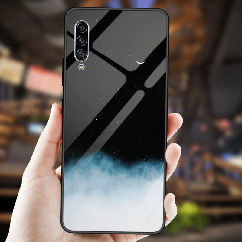 Custodia Samsung Galaxy A50s Protezione Gradiente Amanti, Cover Samsung Galaxy A50s Moda Personalizza Nero