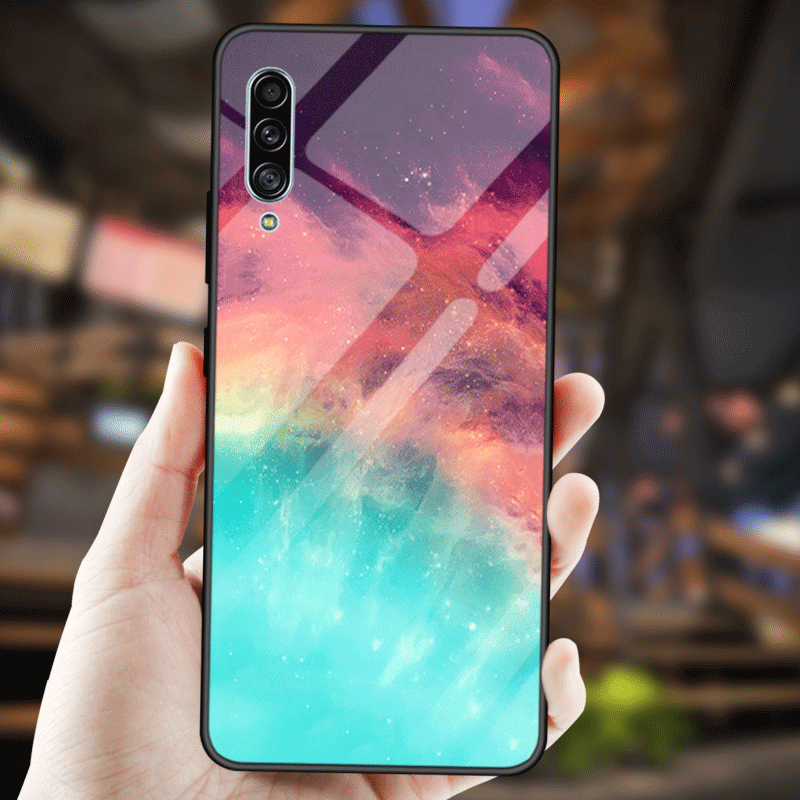Custodia Samsung Galaxy A50s Protezione Gradiente Amanti, Cover Samsung Galaxy A50s Moda Personalizza Nero