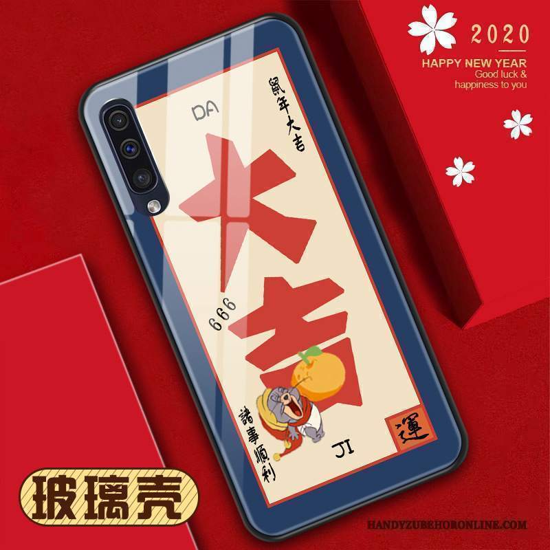 Custodia Samsung Galaxy A50s Vetro Blu, Cover Samsung Galaxy A50s Tutto Inclusotelefono
