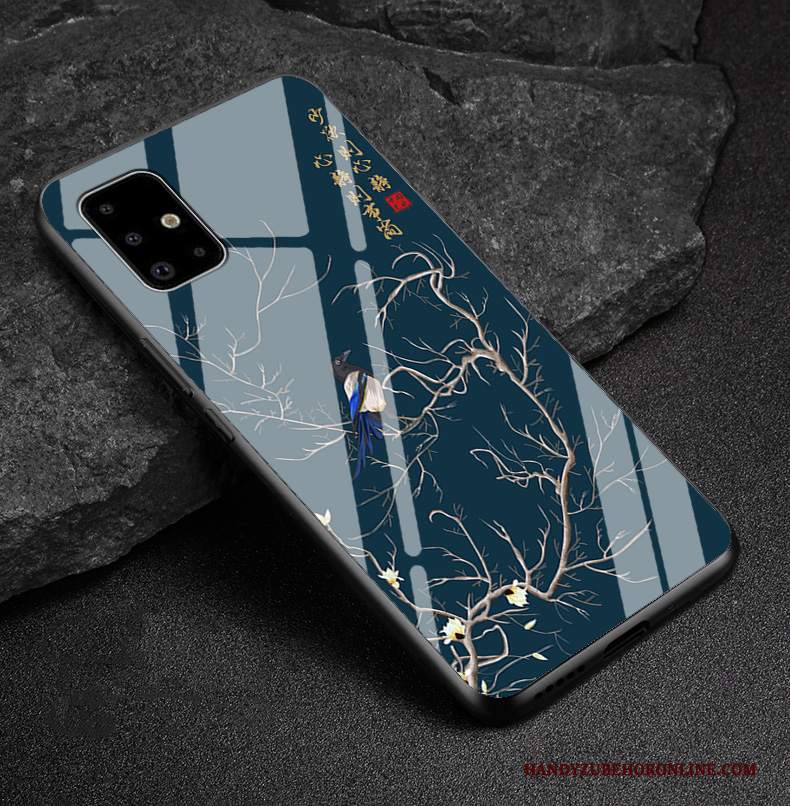 Custodia Samsung Galaxy A51 Moda Blu Di Personalità, Cover Samsung Galaxy A51 Cartone Animato Telefono Vetro