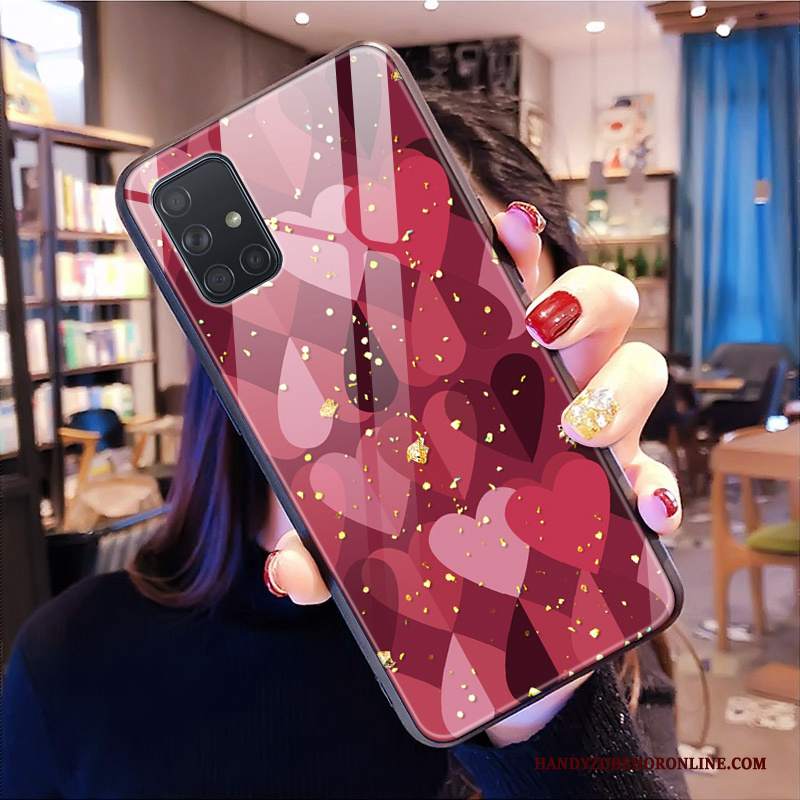 Custodia Samsung Galaxy A51 Protezione Ornamenti Appesi Rosa, Cover Samsung Galaxy A51 Vetrotelefono