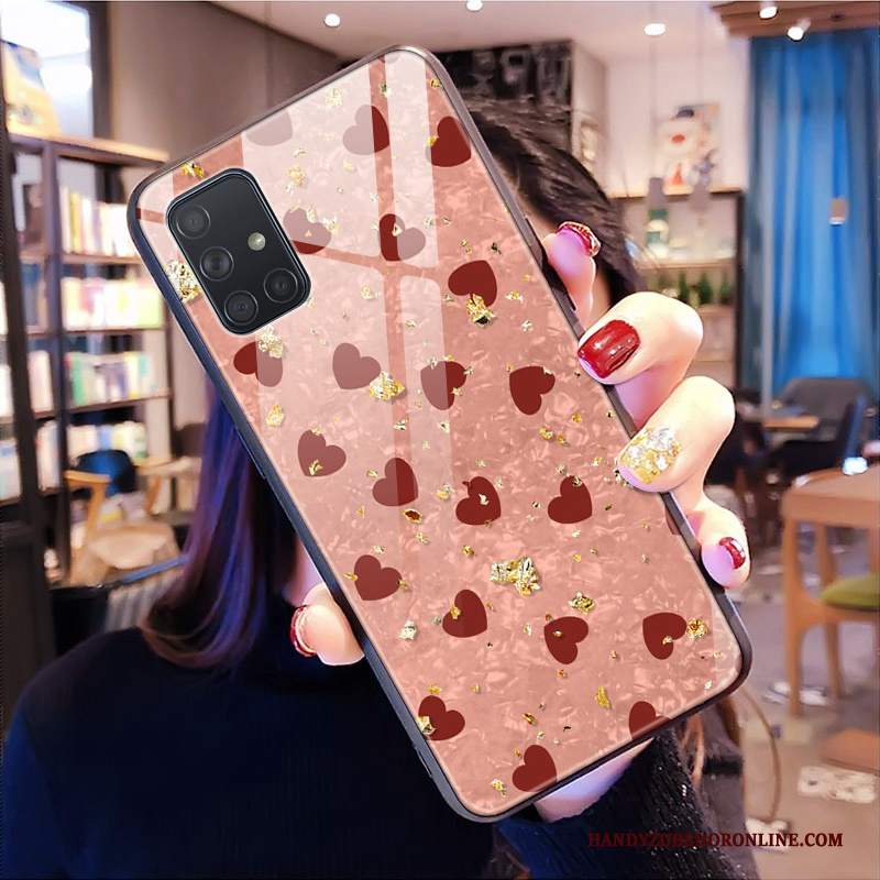 Custodia Samsung Galaxy A51 Protezione Ornamenti Appesi Rosa, Cover Samsung Galaxy A51 Vetrotelefono
