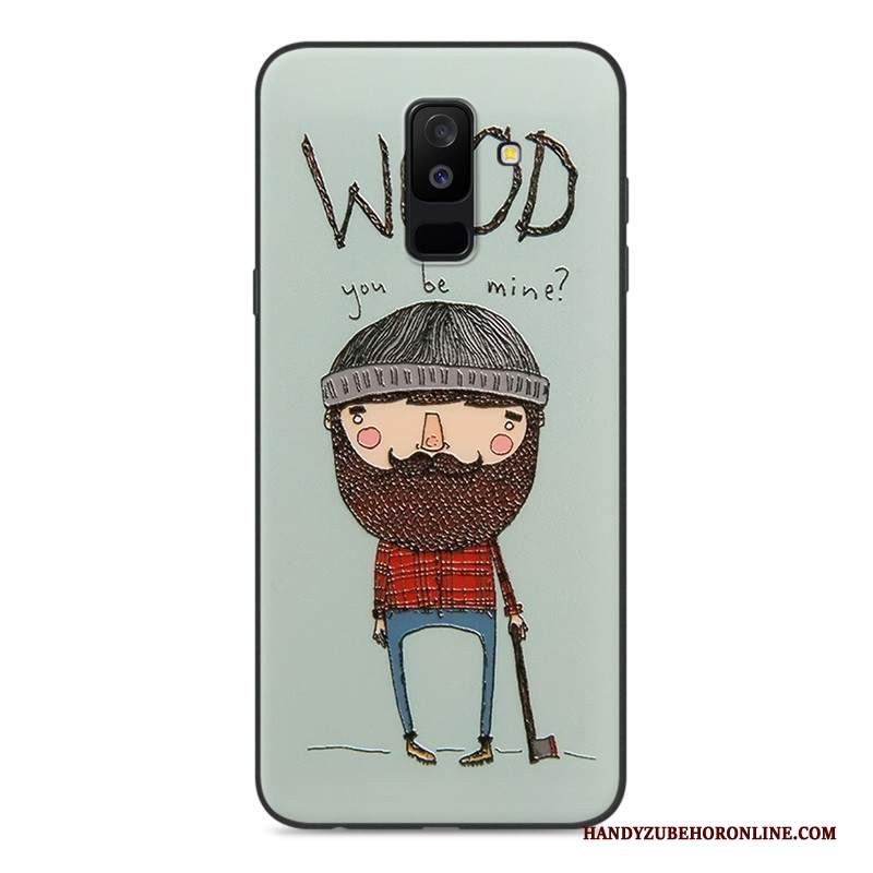 Custodia Samsung Galaxy A6+ Protezione Blutelefono, Cover Samsung Galaxy A6+ Goffratura Morbido Anti-caduta