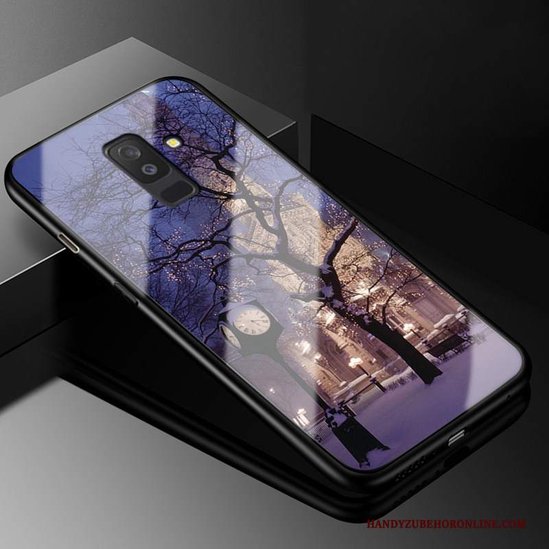 Custodia Samsung Galaxy A6+ Protezione Marchio Di Tendenza Europa, Cover Samsung Galaxy A6+ Grande Blu