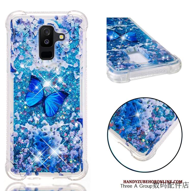 Custodia Samsung Galaxy A6+ Protezione Tendenza Sabbie Mobili, Cover Samsung Galaxy A6+ Telefono Rosso