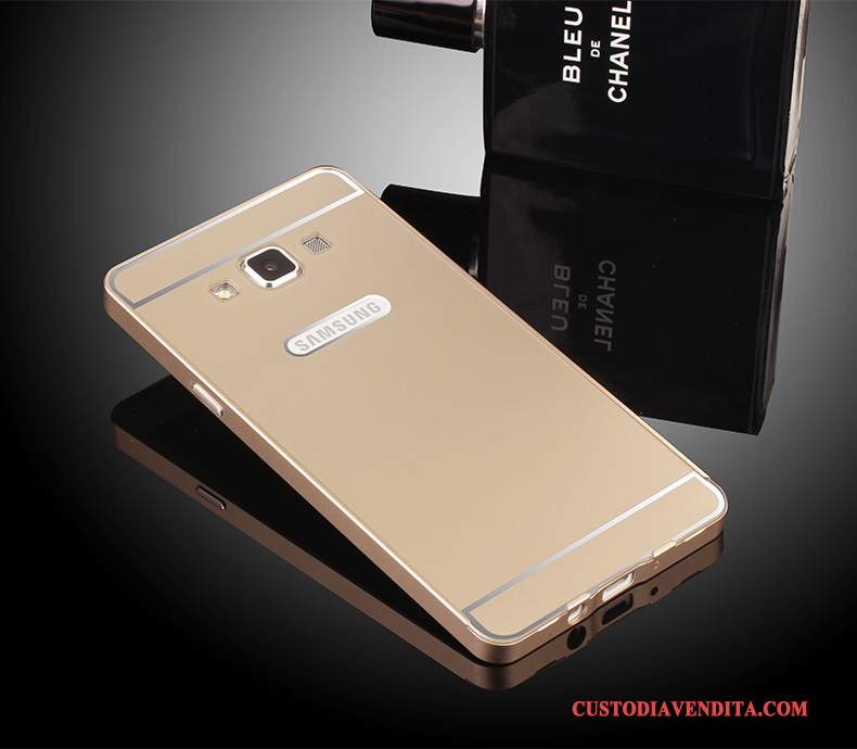 Custodia Samsung Galaxy A7 2015 Protezione Telaio Verde, Cover Samsung Galaxy A7 2015 Telefono Metallo