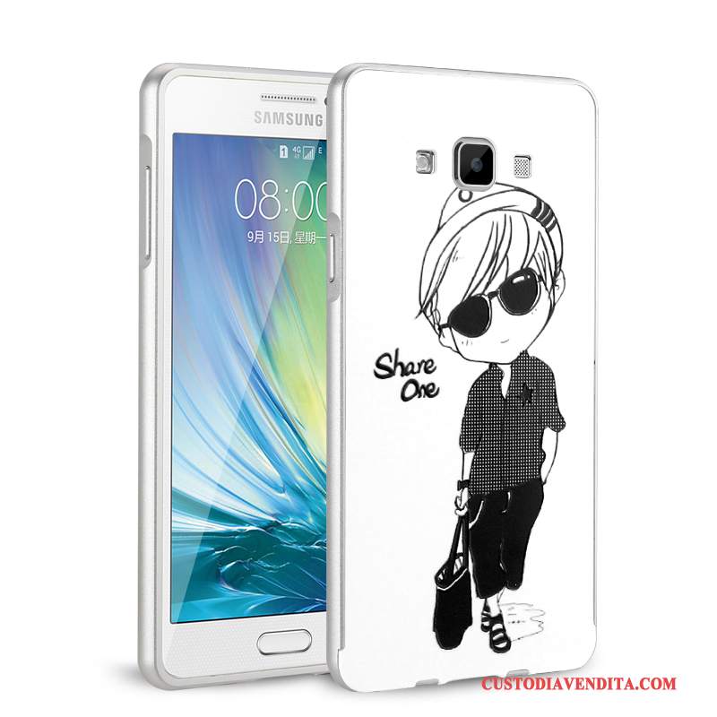 Custodia Samsung Galaxy A7 2015 Protezione Telaio Verde, Cover Samsung Galaxy A7 2015 Telefono Metallo