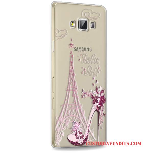 Custodia Samsung Galaxy A7 2015 Silicone Rosso Anti-caduta, Cover Samsung Galaxy A7 2015 Protezione Trasparente Morbido