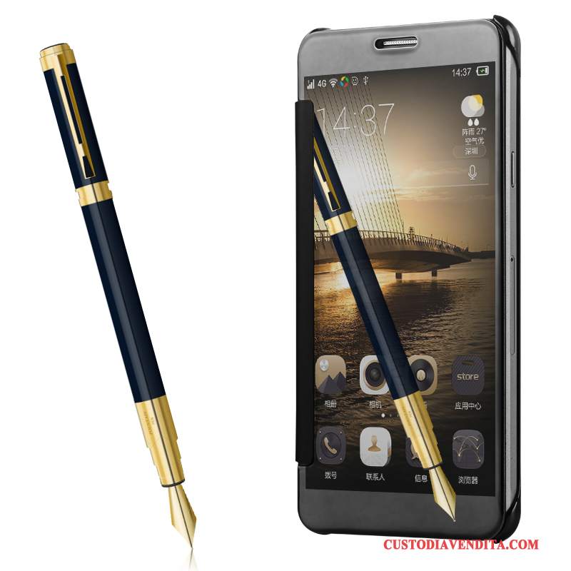 Custodia Samsung Galaxy A7 2016 Protezione Telefono Porpora, Cover Samsung Galaxy A7 2016 Folio Specchio