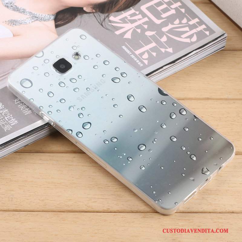 Custodia Samsung Galaxy A7 2016 Silicone Macchiatitelefono, Cover Samsung Galaxy A7 2016 Protezione Morbido Blu