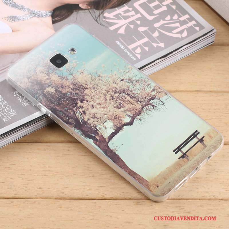 Custodia Samsung Galaxy A7 2016 Silicone Macchiatitelefono, Cover Samsung Galaxy A7 2016 Protezione Morbido Blu