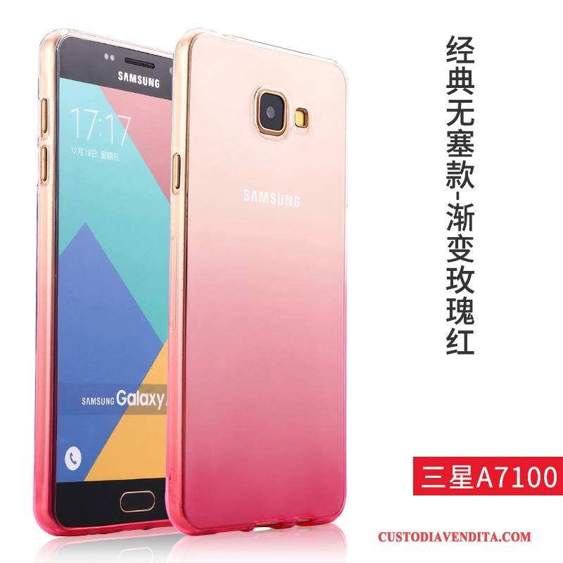 Custodia Samsung Galaxy A7 2016 Silicone Rosa Tendenza, Cover Samsung Galaxy A7 2016 Protezione Telefono Trasparente
