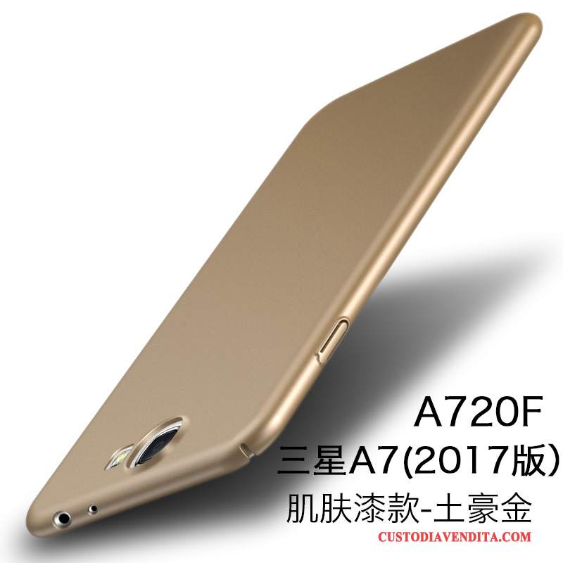 Custodia Samsung Galaxy A7 2017 Protezione Telefono Difficile, Cover Samsung Galaxy A7 2017 Oro Pellicola Protettiva